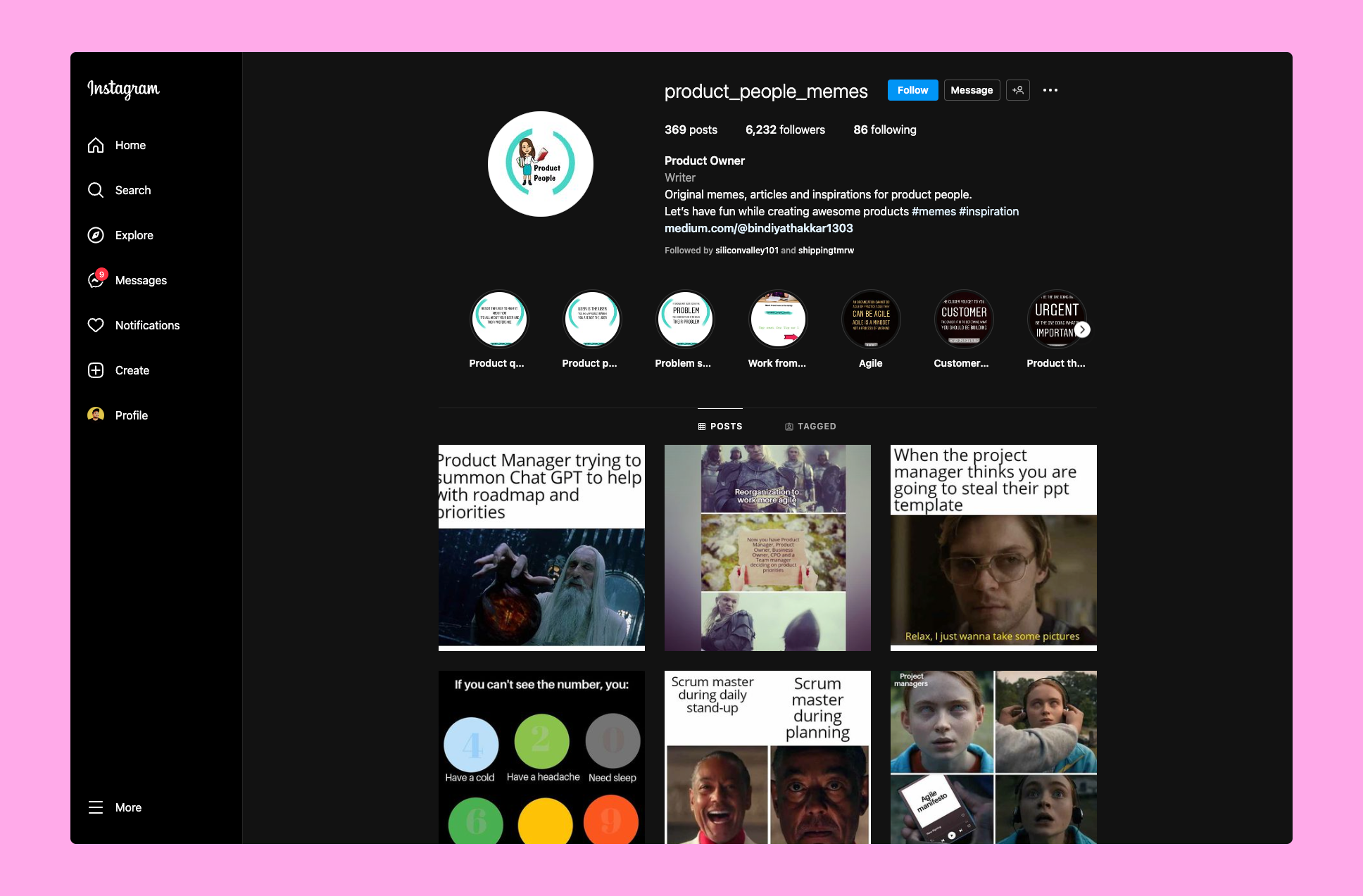 Best Product Management Memes Page on Instagram